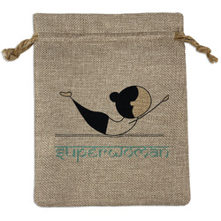 Yoga Poses Burlap Gift Bag (Personalized)
