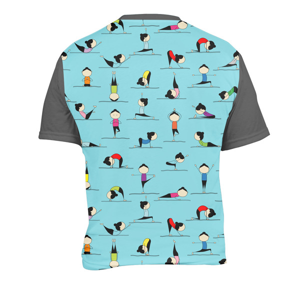 Yoga Poses Men's Crew Neck T Shirt Medium - Back