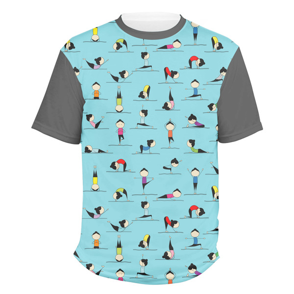 Custom Yoga Poses Men's Crew T-Shirt - Medium