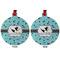 Yoga Poses Metal Ball Ornament - Front and Back