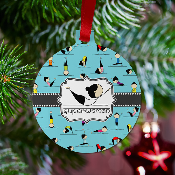 Yoga Poses Metal Ball Ornament - Lifestyle