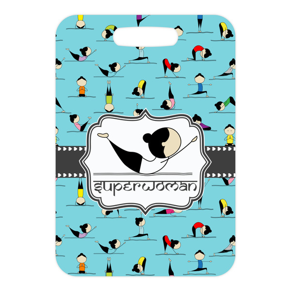 Yoga Poses Metal Luggage Tag - Front Without Strap
