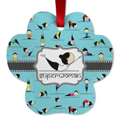 Yoga Poses Metal Paw Ornament - Double Sided w/ Name or Text