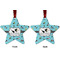 Yoga Poses Metal Star Ornament - Front and Back
