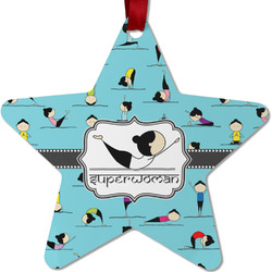 Yoga Poses Metal Star Ornament - Double Sided w/ Name or Text