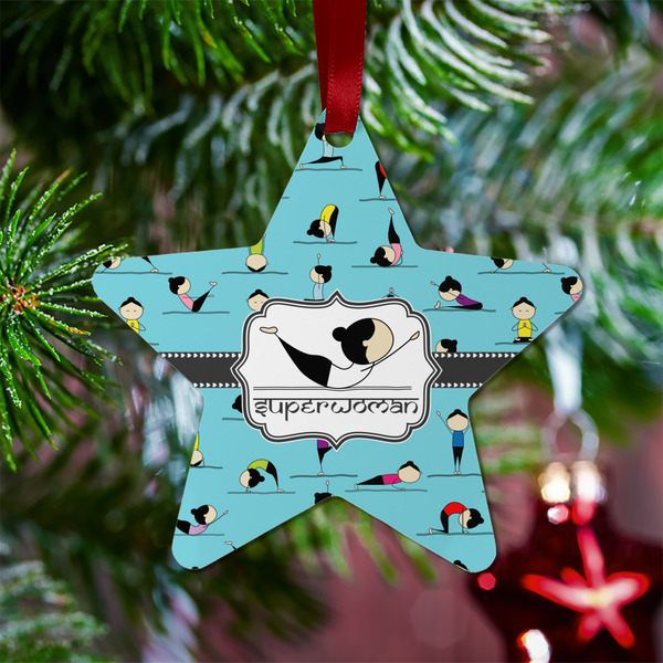Yoga Poses Metal Star Ornament - Lifestyle