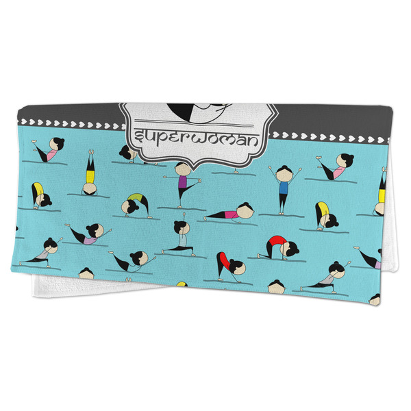 Yoga Poses Microfiber Dish Rag - FOLDED (half)