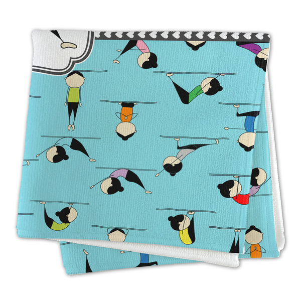 Yoga Poses Microfiber Dish Rag - FOLDED (square)