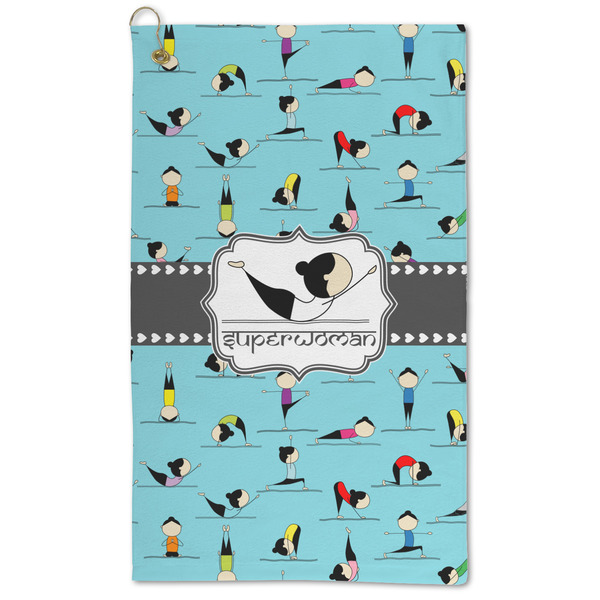 Custom Yoga Poses Microfiber Golf Towel - Large (Personalized)