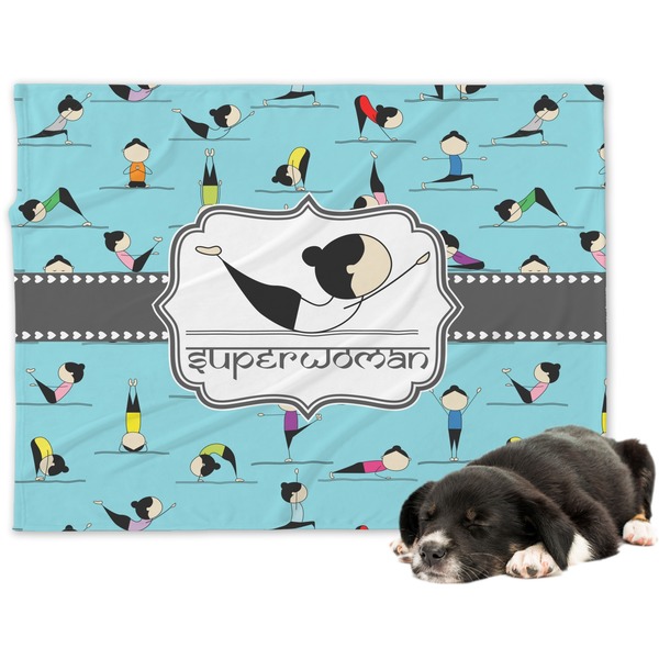 Custom Yoga Poses Dog Blanket - Large (Personalized)