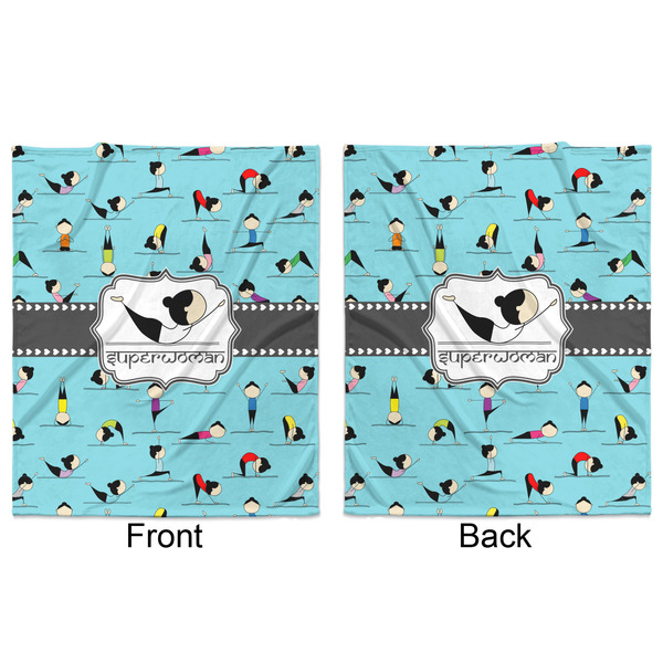 Yoga Poses Minky Blanket - 50"x60" - Double Sided - Front & Back