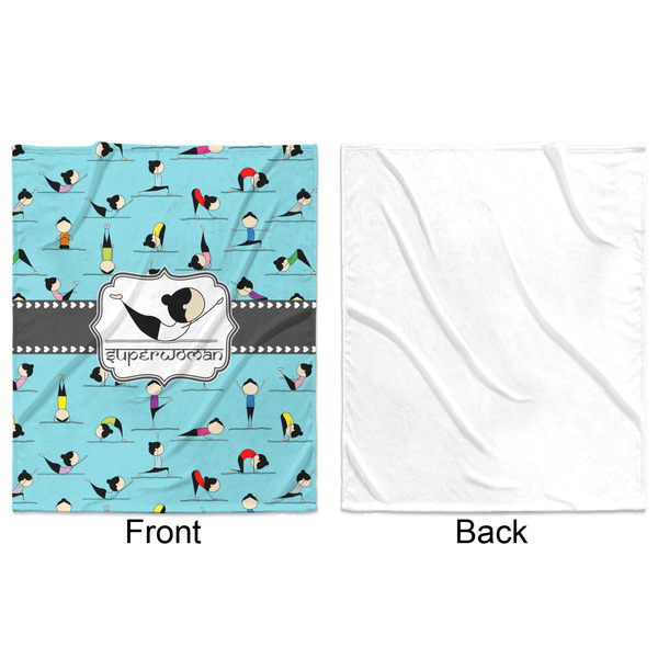 Yoga Poses Minky Blanket - 50"x60" - Single Sided - Front & Back