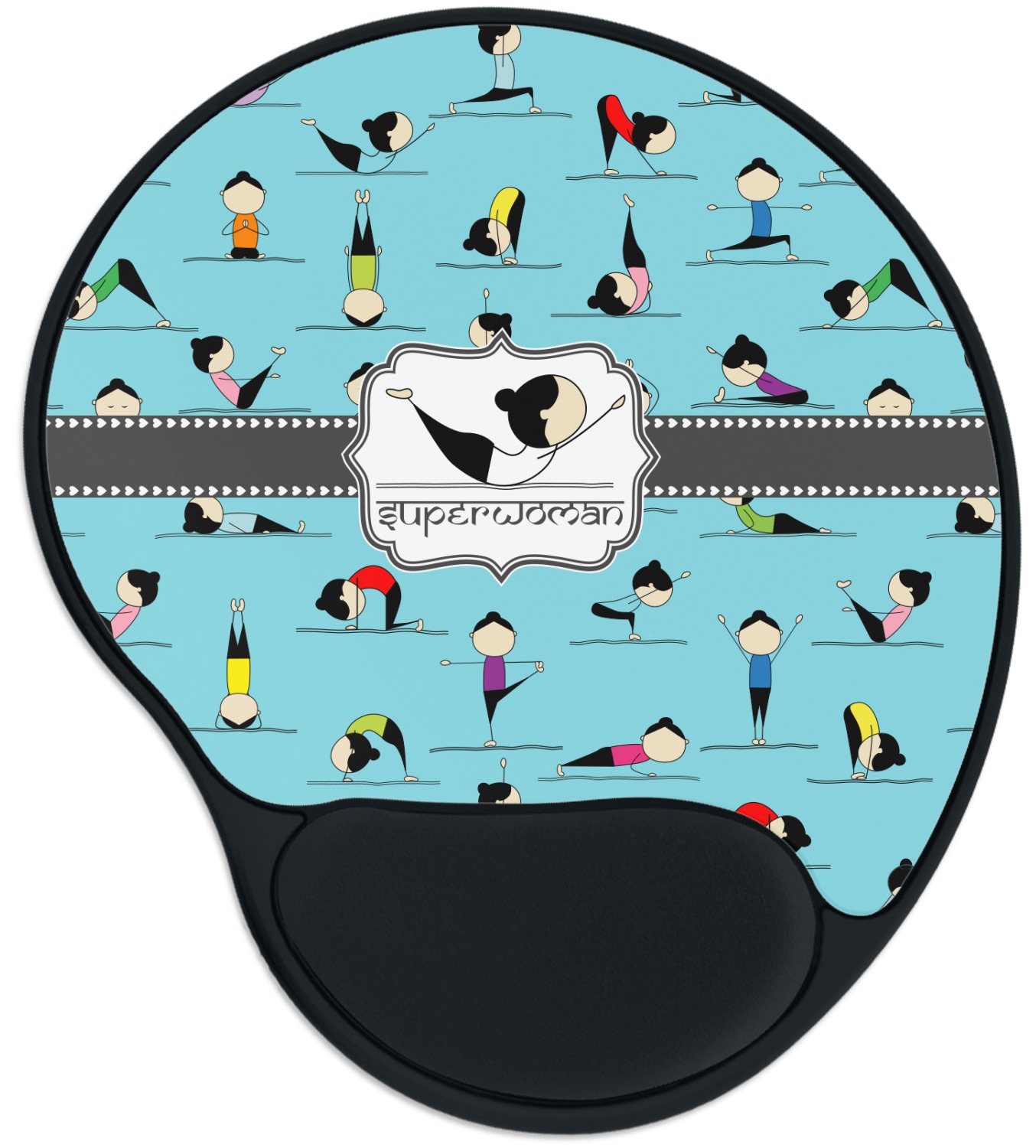 Custom Yoga Poses Mouse Pad with Wrist Support