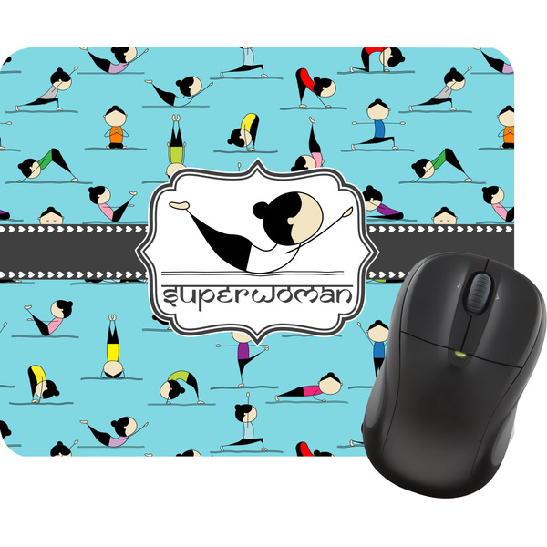 Custom Yoga Poses Rectangular Mouse Pad (Personalized)