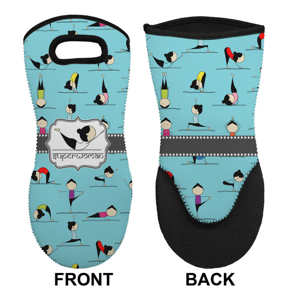 Yoga Poses Neoprene Oven Mitt (Front & Back)