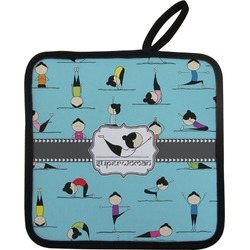 Yoga Poses Pot Holder w/ Name or Text