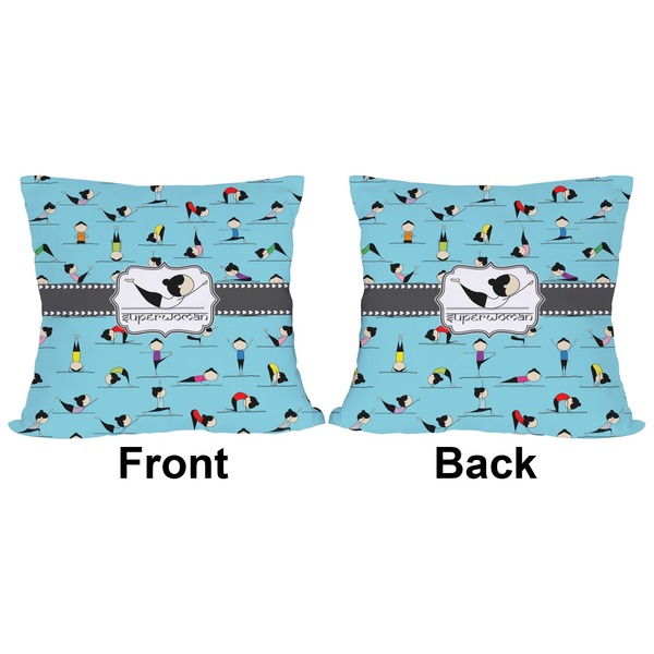 Yoga Poses Outdoor Pillow - 18x18