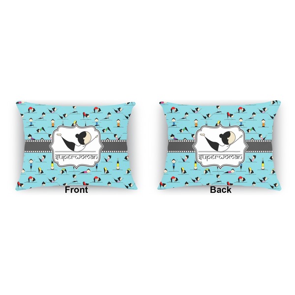 Yoga Poses  Outdoor Rectangular Throw Pillow (Front and Back)