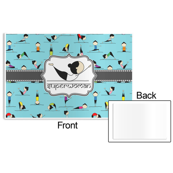 Yoga Poses Disposable Paper Placemat - Front & Back