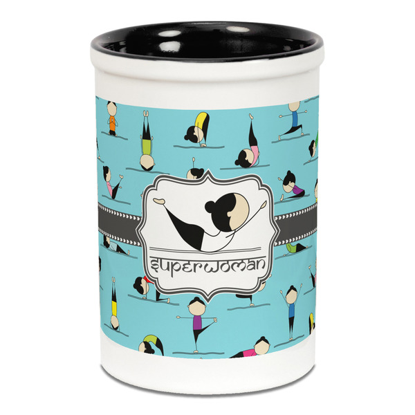 Yoga Poses Pencil Holder - Black