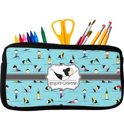 Yoga Poses Neoprene Pencil Case - Small w/ Name or Text