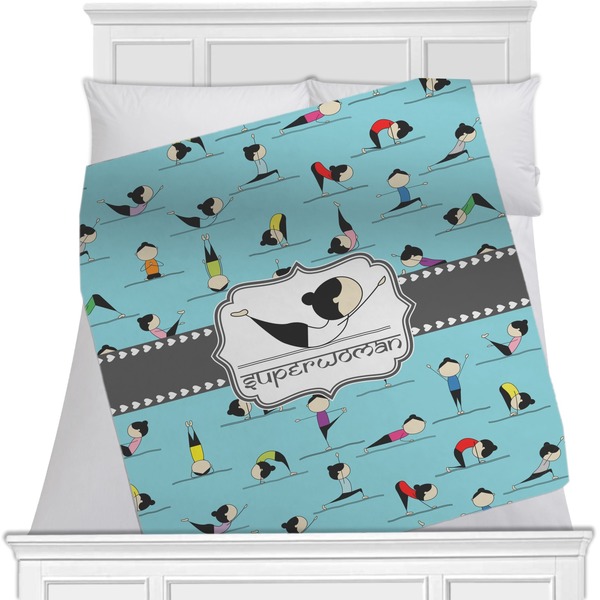 Custom Yoga Poses Minky Blanket (Personalized)