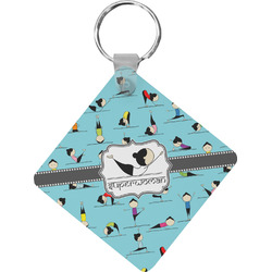 Yoga Poses Diamond Plastic Keychain w/ Name or Text