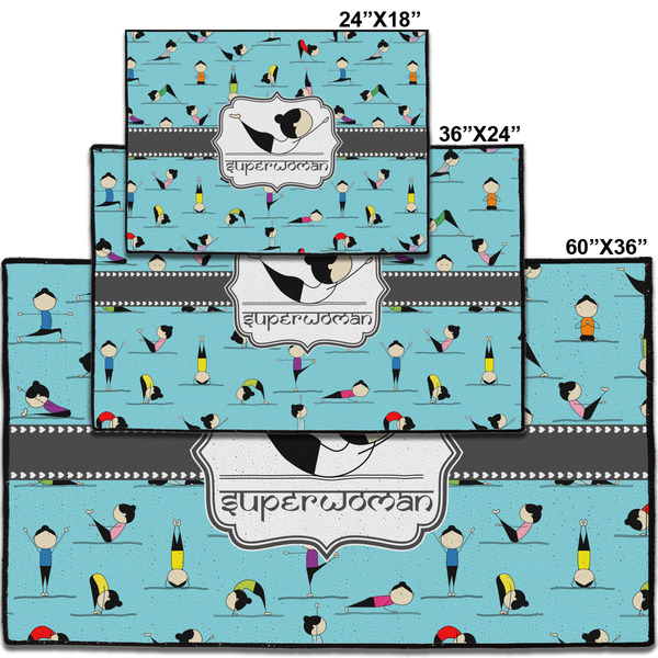 Yoga Poses Personalized Door Mat - Group Parent IMF