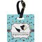 Yoga Poses Plastic Luggage Tag - Square w/ Name or Text