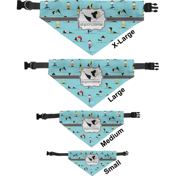 Yoga Poses Pet Bandana Sizes