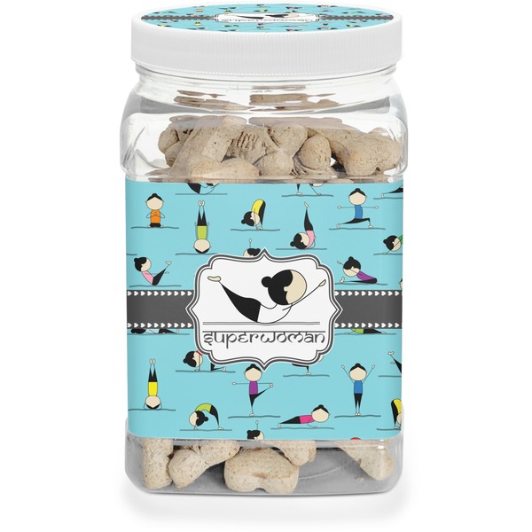 Custom Yoga Poses Dog Treat Jar (Personalized)