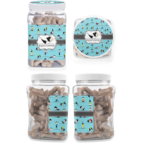 Yoga Poses Pet Treat Jar - Multiple Angles
