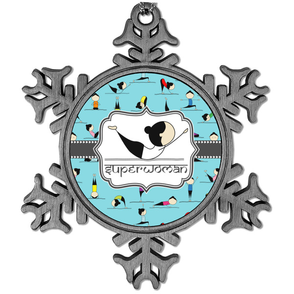 Custom Yoga Poses Vintage Snowflake Ornament (Personalized)