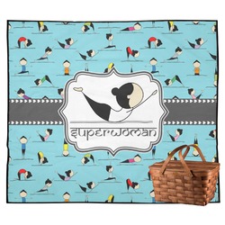 Yoga Poses Outdoor Picnic Blanket (Personalized)