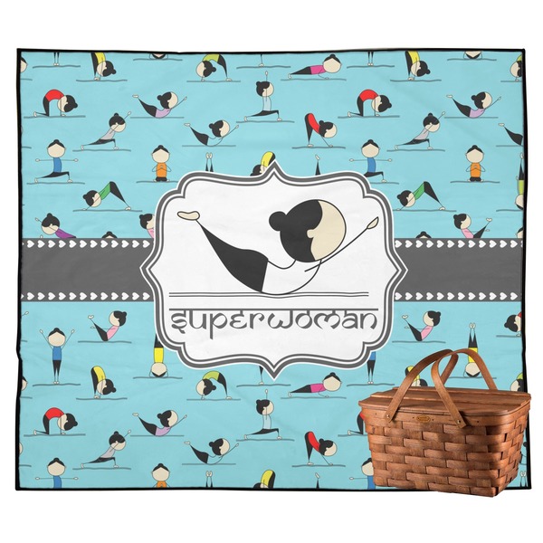 Custom Yoga Poses Outdoor Picnic Blanket (Personalized)