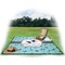 Yoga Poses Picnic Blanket - with Basket Hat and Book - in Use