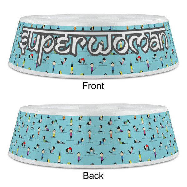 Yoga Poses Plastic Pet Bowls - Large - APPROVAL