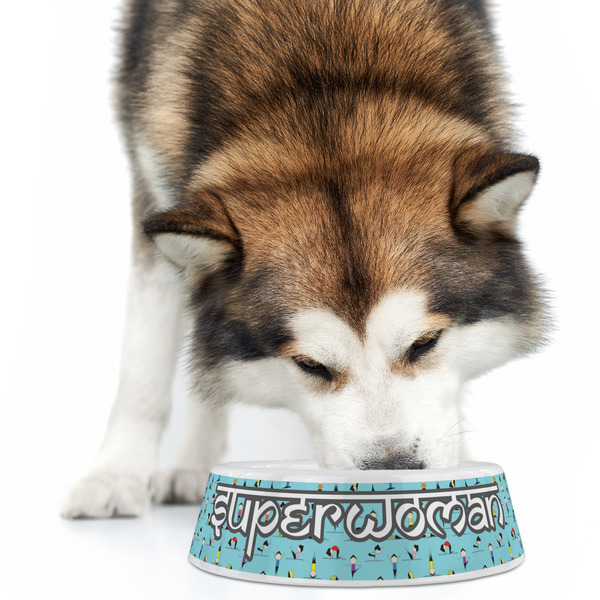 Yoga Poses Plastic Pet Bowls - Large - LIFESTYLE