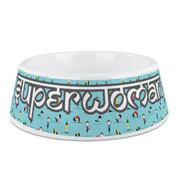 Yoga Poses Plastic Dog Bowl (Personalized)