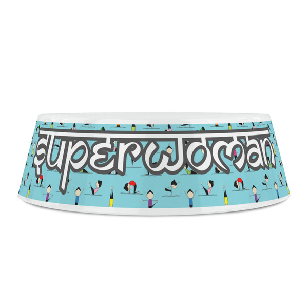 Yoga Poses Plastic Pet Bowls - Small - FRONT