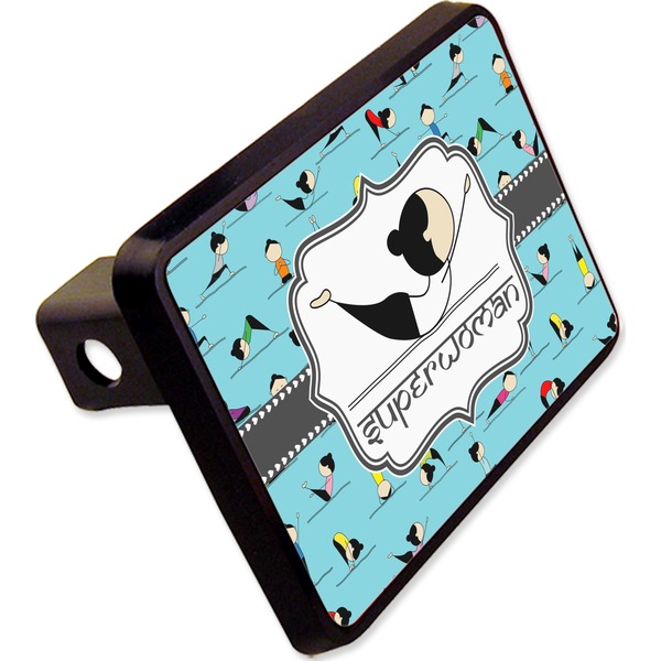 Custom Yoga Poses Rectangular Trailer Hitch Cover - 2" (Personalized)