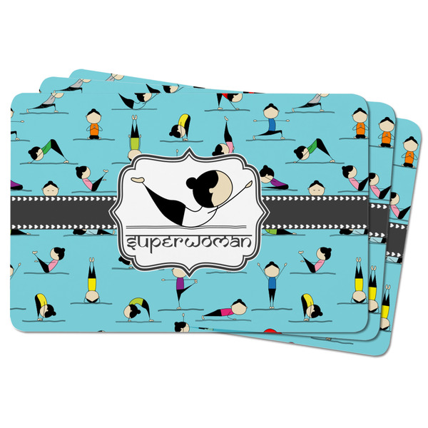 Yoga Poses Rectangular Fridge Magnet - THREE