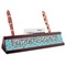 Yoga Poses Red Mahogany Nameplates with Business Card Holder - Angle