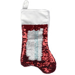 Yoga Poses Reversible Sequin Stocking - Red (Personalized)