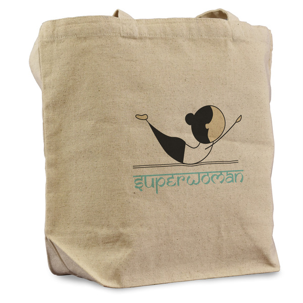 Custom Yoga Poses Reusable Cotton Grocery Bag (Personalized)