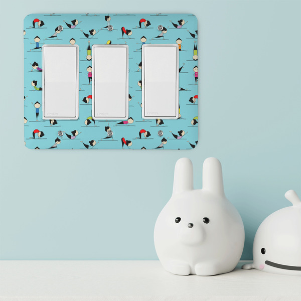 Yoga Poses Rocker Light Switch Covers - Triple - IN CONTEXT