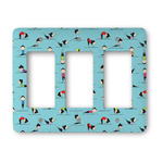 Yoga Poses Rocker Style Light Switch Cover - Three Switch