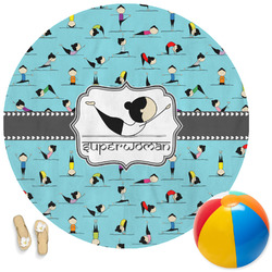 Yoga Poses Round Beach Towel (Personalized)