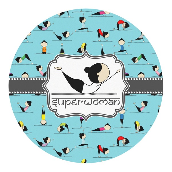 Custom Yoga Poses Round Decal (Personalized)