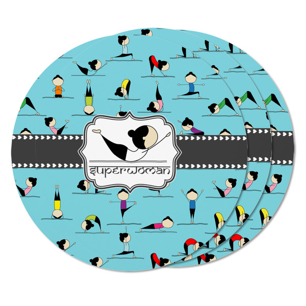 Yoga Poses Round Fridge Magnet - THREE